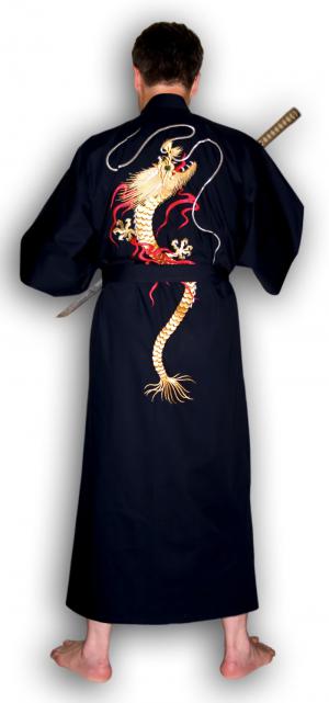Кимоно "Dragon" из хлопка с вышивкой. Оригинальный подарок!