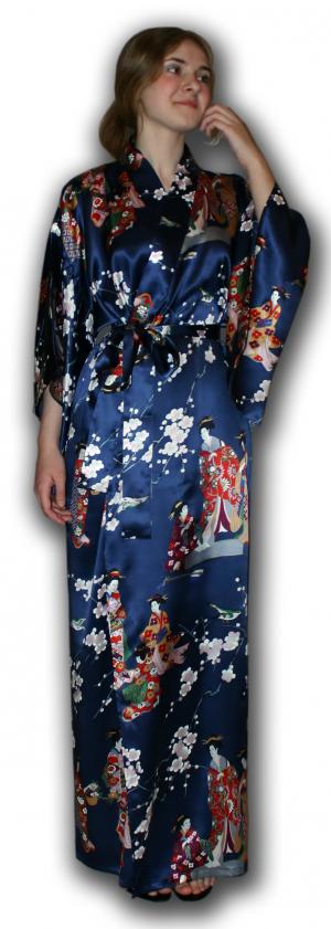 Женское кимоно "Гейша" из натурального шёлка. 